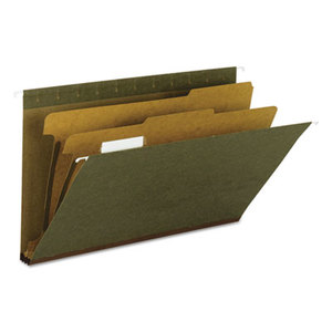 SMEAD MANUFACTURING COMPANY 65160 Hanging File Folder, 2 Dividers, Legal, 2" Exp, 1/5 Tab, Standard Green, 10/BX by SMEAD MANUFACTURING CO.