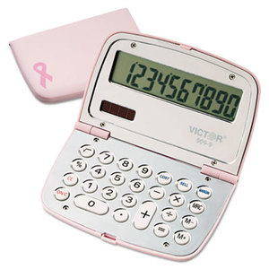 909-9 Limited Edition Pink Compact Calculator, 10-Digit LCD by VICTOR TECHNOLOGIES