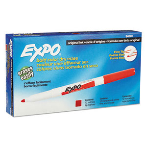 Sanford, L.P. 84002 Dry Erase Marker, Fine Point, Red, Dozen by SANFORD