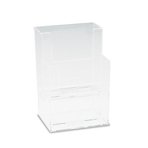 Extra-Deep Flat Back Display, Two Compartments, 4-1/2w x 3-3/4d x 7h, Clear by DEFLECTO CORPORATION