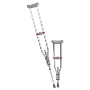 Quick Fit Push Button Aluminum Crutches, Adjustable, 4' 7" to 6' 7" by MEDLINE INDUSTRIES, INC.