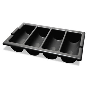 Four-Compartment Cutlery Bin, 22 x 12 x 4, Black by MILLER'S CREEK