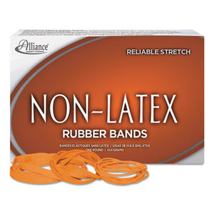 Alliance Rubber Company 37546 Non-Latex Rubber Bands, Sz. 54, Orange, Sizes 19/33/64 (Mix), 1lb Box by ALLIANCE RUBBER