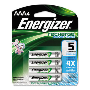 NiMH Rechargeable Batteries, AAA, 4 Batteries/Pack by EVEREADY BATTERY