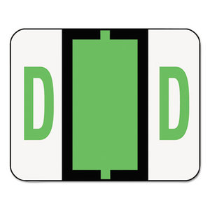 SMEAD MANUFACTURING COMPANY 67074 A-Z Color-Coded Bar-Style End Tab Labels, Letter D, Light Green, 500/Roll by SMEAD MANUFACTURING CO.