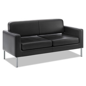 VL888 Series Reception Seating Sofa, 67 x 28 x 30 1/2, Black SofThread Leather by BASYX