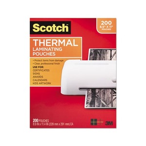 3M TP3854-20 Letter Size Thermal Laminating Pouches, 3 mil, 11 1/2 x 9, 20/Pack by 3M/COMMERCIAL TAPE DIV.