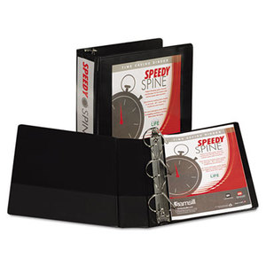 SAMSILL CORPORATION 19180C Speedy Spine Heavy-Duty D-Ring View Binder, 11 x 8 1/2, 3" Cap, Black by SAMSILL CORPORATION