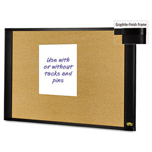 3M A4836G Sticky Cork Board, 48x36, Graphite Frame by 3M/COMMERCIAL TAPE DIV.