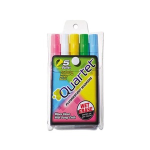 Quartet 5090 Glo-Write Fluorescent Marker Five-Color Set, Assorted, 5/Set by QUARTET MFG.