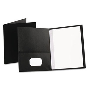 ESSELTE CORPORATION 57706 Twin-Pocket Folders with 3 Fasteners, Letter, 1/2" Capacity, Black 25/Box by ESSELTE PENDAFLEX CORP.