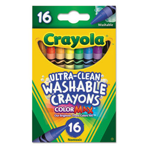 BINNEY & SMITH / CRAYOLA 526916 Ultra-Clean Washable Crayons, Regular, 8 Colors, 16/Box by BINNEY & SMITH / CRAYOLA