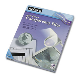 APOLLO AUDIO VISUAL APOCG7060 Transparency Film for Laser Devices, Letter, Clear, 50/Box by APOLLO AUDIO VISUAL