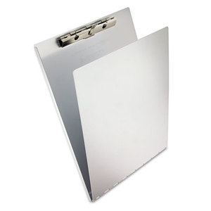 Aluminum Clipboard w/Writing Plate, 3/8" Capacity, Holds 8-1/2w x 12h, Silver by SAUNDERS MFG. CO., INC.