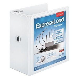 Cardinal Brands, Inc 49150 ExpressLoad ClearVue Locking D-Ring Binder, 5" Cap, 11 x 8 1/2, White by CARDINAL BRANDS INC.