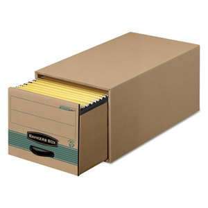 Fellowes, Inc 1231101 Super STOR/DRAWER Steel Plus Storage Box, Letter, Kraft/Green, 6/Carton by FELLOWES MFG. CO.