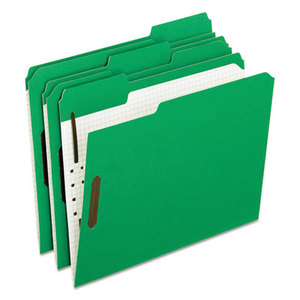 Cardinal Brands, Inc 21329 Colored Folders With Embossed Fasteners, 1/3 Cut, Letter, Green/Grid Interior by ESSELTE PENDAFLEX CORP.