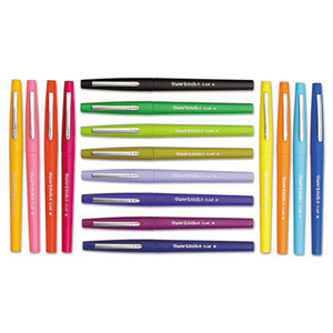 Point Guard Flair Porous Point Stick Pen, Assorted Ink, Medium, 16 per Pack by SANFORD