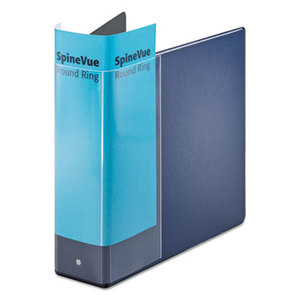 Cardinal Brands, Inc 16902 Spine Vue Locking Round Ring Binder, 3" Cap, 11 x 8 1/2, Navy by CARDINAL BRANDS INC.