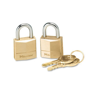 Master Lock, LLC 120T Three-Pin Brass Tumbler Locks, 3/4" Wide, 2 Locks & 2 Keys, 2/Pack by MASTER LOCK COMPANY