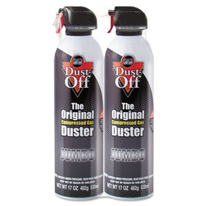 Disposable Compressed Gas Duster, 17 oz Cans, 2/Pack by FALCON SAFETY