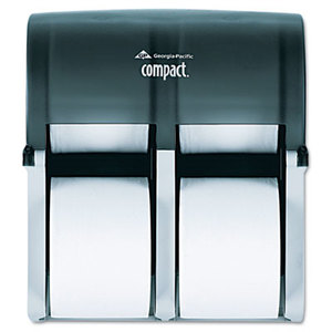 Compact Four Roll Coreless Tissue Dispenser, 11 7/8 x13 7/8 x 7 1/2, Smoke by GEORGIA PACIFIC