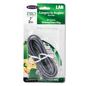 Belkin International, Inc A3L791-07-S CAT5e Snagless Patch Cable, RJ45 Connectors, 7 ft., Gray by BELKIN COMPONENTS