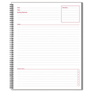 MeadWestvaco 0613208 Side-Bound Guided Business Notebook, Linen, Meeting Notes, 8 7/8 x 11, 80 Sheets by MEAD PRODUCTS