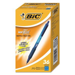 BIC SCSM361-BE Soft Feel Ballpoint Retractable Pen, Blue, 1mm, Medium, 36/Pack by BIC CORP.