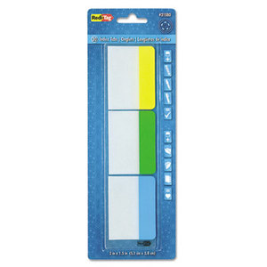 Redi-Tag Corporation 31080 Write-On Self-Stick Index Tabs, 1 1/2 x 2, Blue, Green, Yellow, 30/Pack by REDI-TAG CORPORATION