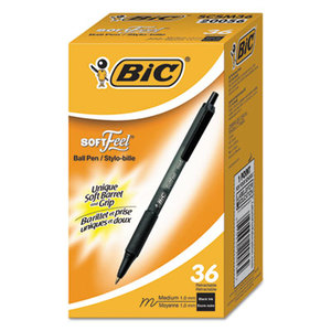 BIC SCSM361-BK Soft Feel Ballpoint Retractable Pen, Black, 1mm, Medium, 36/Pack by BIC CORP.