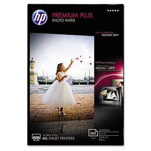 Hewlett-Packard CR668A Premium Plus Photo Paper, 80 lbs., Glossy, 4 x 6, 100 Sheets/Pack by HEWLETT PACKARD COMPANY