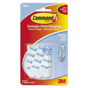 3M 17021CLR Clear Refill Strips, 5/8 x 1 3/4, 9/Pack by 3M/COMMERCIAL TAPE DIV.