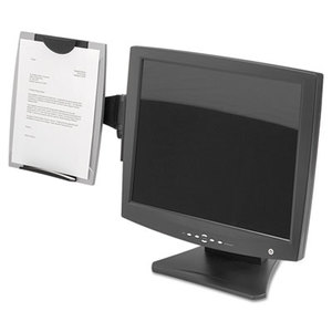 Office Suites Monitor Mount Copyholder, Plastic, Holds 150 Sheets, Black/Silver by FELLOWES MFG. CO.