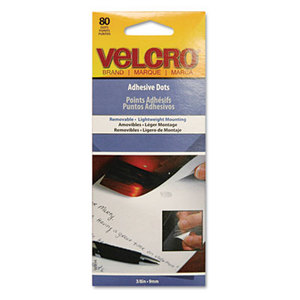 Velcro Industries B.V 91394 Adhesive Dots, Removable, 3/8" Diameter, 80/Pack by VELCRO USA, INC.