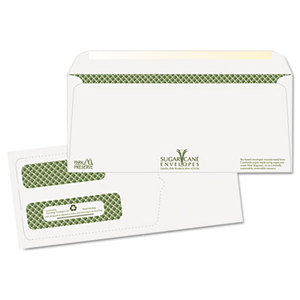 QUALITY PARK PRODUCTS 24558 Bagasse Sugarcane Envelope, Window, #10, White, Sec Tint, 1000/Carton by QUALITY PARK PRODUCTS