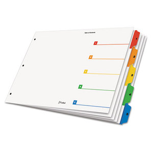 Cardinal Brands, Inc 84893 Tabloid OneStep Index System, 5-Tab, 1-5, 11 x 17, Multicolor Tabs, 5/Set by CARDINAL BRANDS INC.