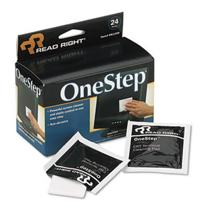 READ/RIGHT RR1209 OneStep Screen Cleaner, 5 x 5, 24/Box by READ/RIGHT