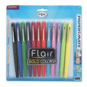 Sanford, L.P. 74423 Flair Felt Tip Marker Pen, Assorted Ink, Medium, Dozen by SANFORD