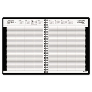 AT-A-GLANCE 7021276 Eight-Person Group Practice Daily Appointment Book, 8 1/2 x 11, Black, 2016 by AT-A-GLANCE