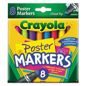 BINNEY & SMITH / CRAYOLA 588173 Washable Poster Markers, Assorted, 8/Pk by BINNEY & SMITH / CRAYOLA