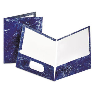 ESSELTE CORPORATION 51643 Marble Design Laminated High Gloss Twin Pocket Folder,Navy, 25/box by ESSELTE PENDAFLEX CORP.