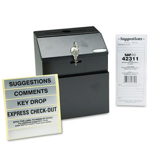 Safco Products 4232BL Steel Suggestion/Key Drop Box with Locking Top, 7 x 6 x 8 1/2 by SAFCO PRODUCTS