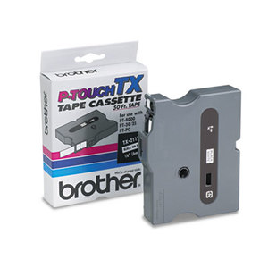 Brother Industries, Ltd TX-2111 TX Tape Cartridge for PT-8000, PT-PC, PT-30/35, 1/4w, Black on White by BROTHER INTL. CORP.