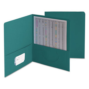 SMEAD MANUFACTURING COMPANY 87867 Two-Pocket Folder, Textured Heavyweight Paper, Teal, 25/Box by SMEAD MANUFACTURING CO.