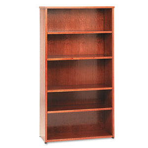 BASYX BW2193HH BW Wood Veneer Series Five-Shelf Bookcase, 36w x 13d x 66h, Bourbon Cherry by BASYX