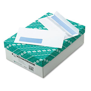 QUALITY PARK PRODUCTS 21418 Redi-Seal Envelope, Security, #10, Window, Contemporary, White, 500/Box by QUALITY PARK PRODUCTS