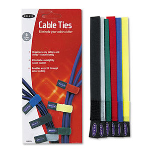 Belkin International, Inc F8B024 Multicolored Cable Ties, 6/Pack by BELKIN COMPONENTS