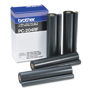 Brother Industries, Ltd PC-204RF PC204RF Thermal Transfer Refill Roll, Black, 4/Pack by BROTHER INTL. CORP.