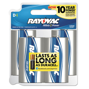 RAY-O-VAC 813-4F Alkaline Batteries, D, 4/Pack by RAY-O-VAC